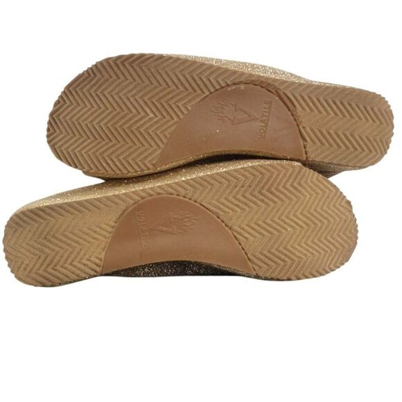 Volatile Womens Slide-On Wedge Sandals 8 Gold Glitter Comfortable Stylish Design - Picture 6 of 6